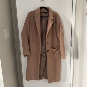 Faux Wool Trench Coat